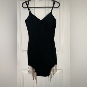 Rhinestone Black Dress